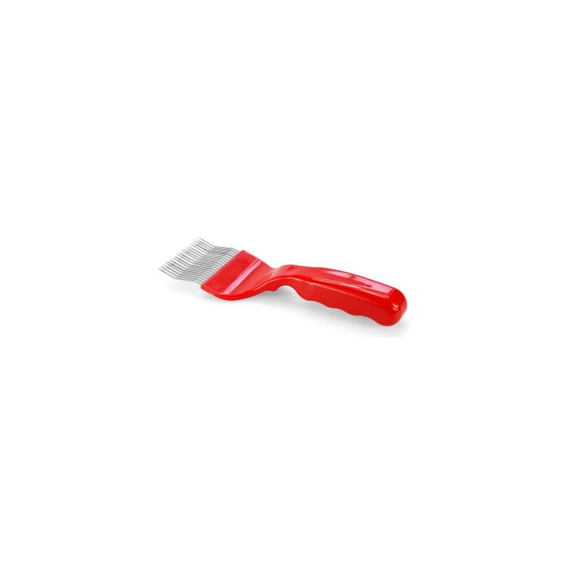 Odviečkovacia vidlička 2x lomená 19 nerez- červená-plast