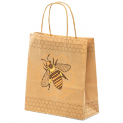 Papierová taška190 x 210mm, s postlačou včely
