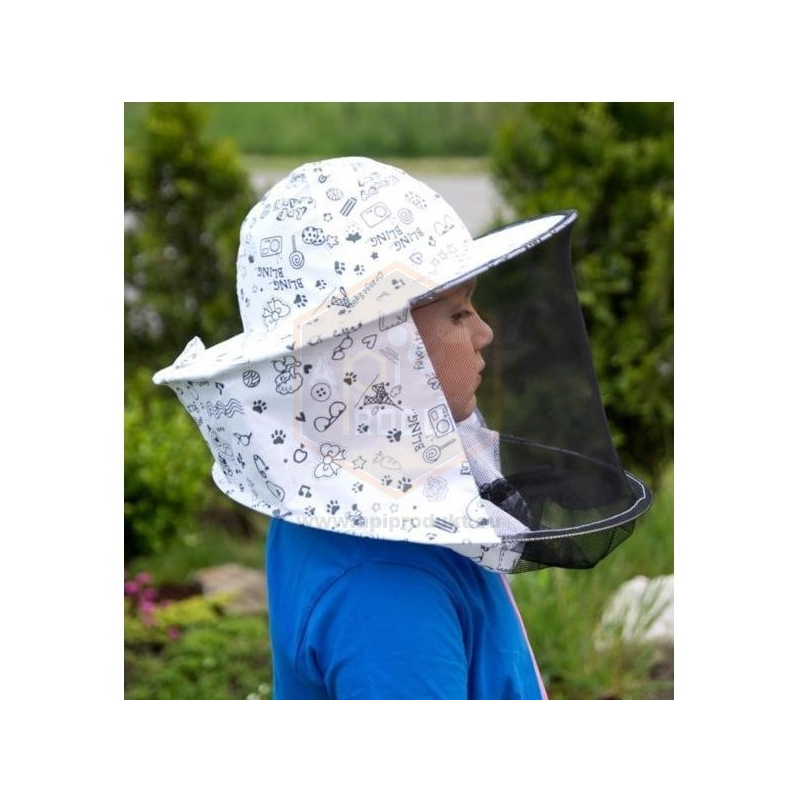 Včelárský klobúk detský, plátený vzadu