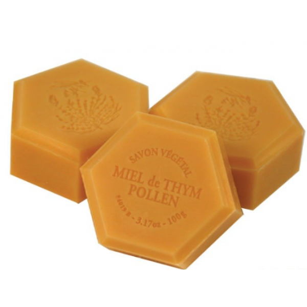 Francúzke medové mydlo v tvare včelej bunky, 100g - so včelím peľom