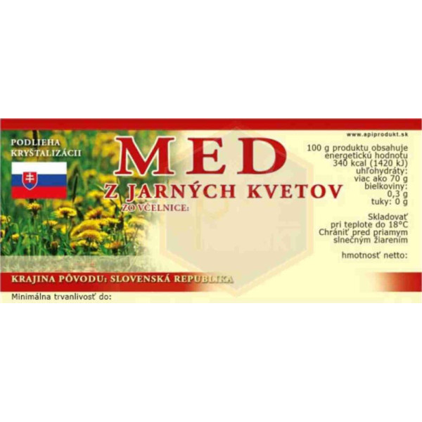 Samolepiace etikety- Med z jarných kvetov ,klasické ,100ks