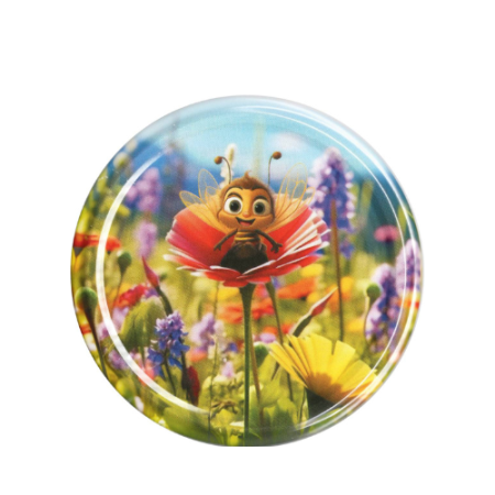 Viečko 82mm, motív včielka na maku