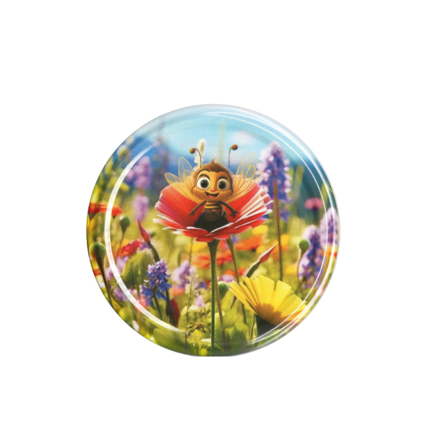 Viečko 82mm, motív včielka na maku