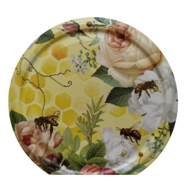 Viečko 82mm, včela na ruži