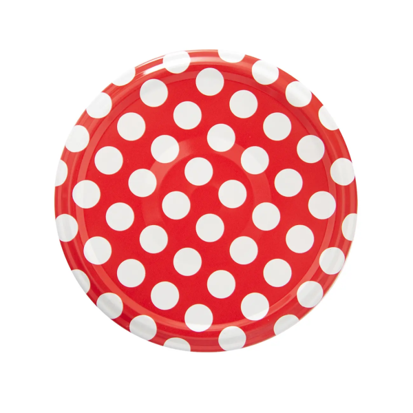 Viečko 82 bodky červené,fialové