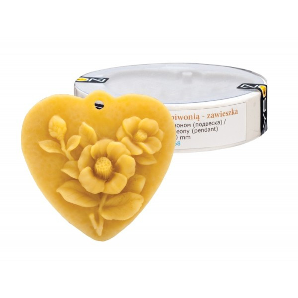 Forma silikón - srdce s pivóniou na zavesnie