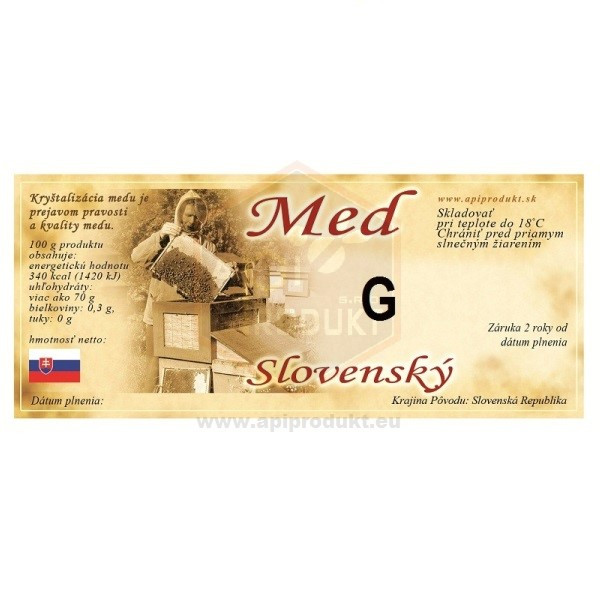 Samolepiace etikety, 100ks -Slovenský med G