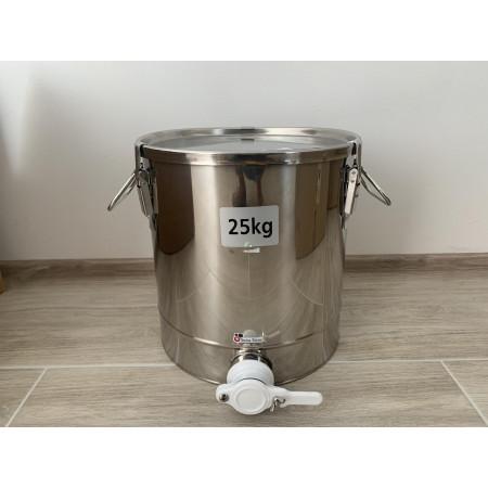 Plnička medu nerez 25kg plast. výpust s tesnením
